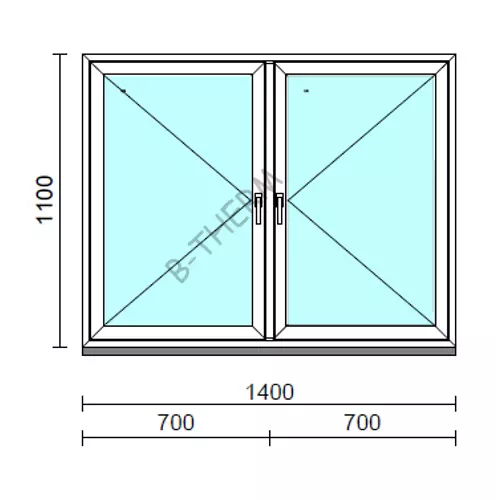 TO Ny-Ny ablak.  140x110 cm (Rendelhető méretek: szélesség 135-144 cm, magasság 105-114 cm.)  New Balance 85 profilból