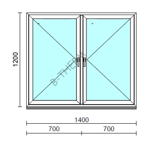 TO Ny-Ny ablak.  140x120 cm (Rendelhető méretek: szélesség 135-144 cm, magasság 115-124 cm.) Deluxe A85 profilból