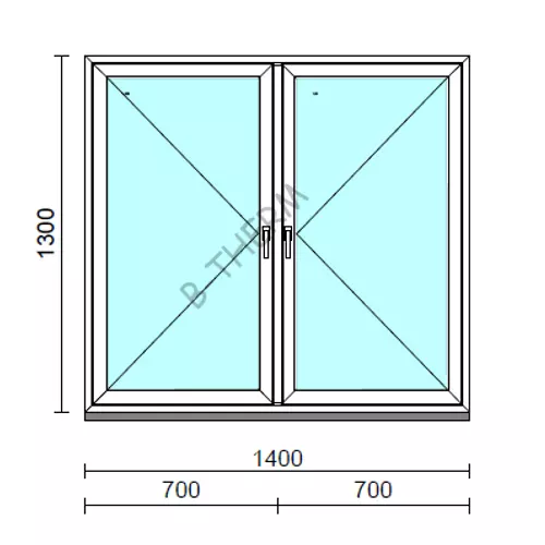 TO Ny-Ny ablak.  140x130 cm (Rendelhető méretek: szélesség 135-144 cm, magasság 125-134 cm.) Deluxe A85 profilból