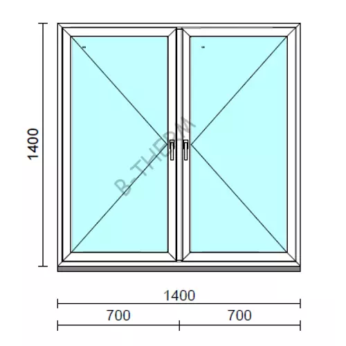 TO Ny-Ny ablak.  140x140 cm (Rendelhető méretek: szélesség 135-144 cm, magasság 135-144 cm.) Deluxe A85 profilból