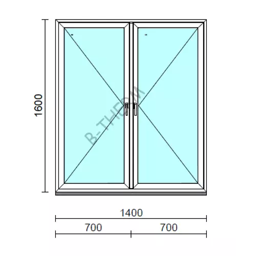 TO Ny-Ny ablak.  140x160 cm (Rendelhető méretek: szélesség 135-144 cm, magasság 155-164 cm.) Deluxe A85 profilból