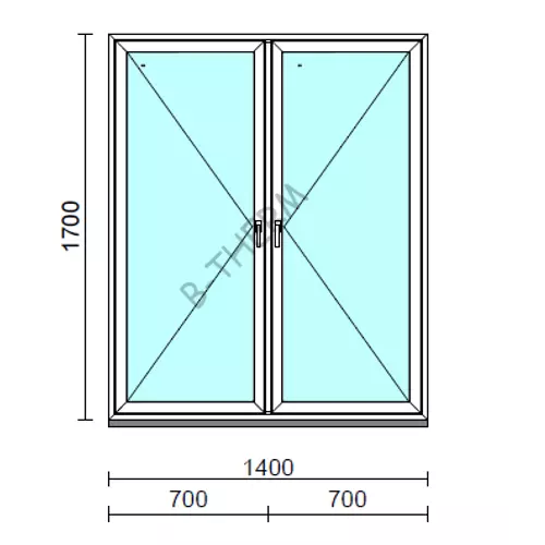 TO Ny-Ny ablak.  140x170 cm (Rendelhető méretek: szélesség 135-144 cm, magasság 165-174 cm.) Deluxe A85 profilból