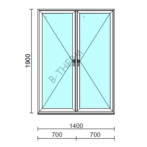 TO Ny-Ny ablak.  140x190 cm (Rendelhető méretek: szélesség 135-144 cm, magasság 185-190 cm.) Deluxe A85 profilból