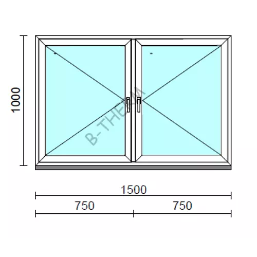 TO Ny-Ny ablak.  150x100 cm (Rendelhető méretek: szélesség 145-154 cm, magasság 95-104 cm.)  New Balance 85 profilból