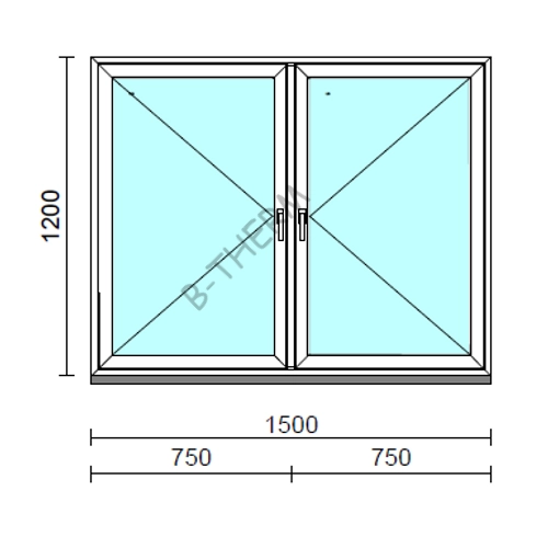 TO Ny-Ny ablak.  150x120 cm (Rendelhető méretek: szélesség 145-154 cm, magasság 115-124 cm.) Deluxe A85 profilból