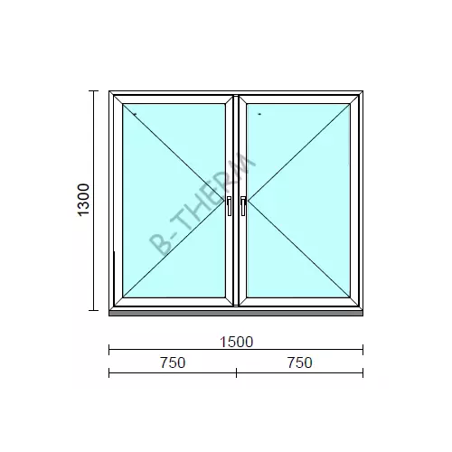 TO Ny-Ny ablak.  150x130 cm (Rendelhető méretek: szélesség 145-154 cm, magasság 125-134 cm.) Deluxe A85 profilból