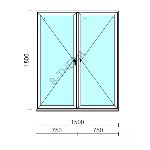 TO Ny-Ny ablak.  150x180 cm (Rendelhető méretek: szélesség 145-154 cm, magasság 175-184 cm.) Deluxe A85 profilból