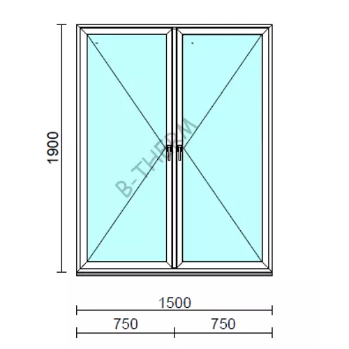 TO Ny-Ny ablak.  150x190 cm (Rendelhető méretek: szélesség 145-154 cm, magasság 185-190 cm.) Deluxe A85 profilból