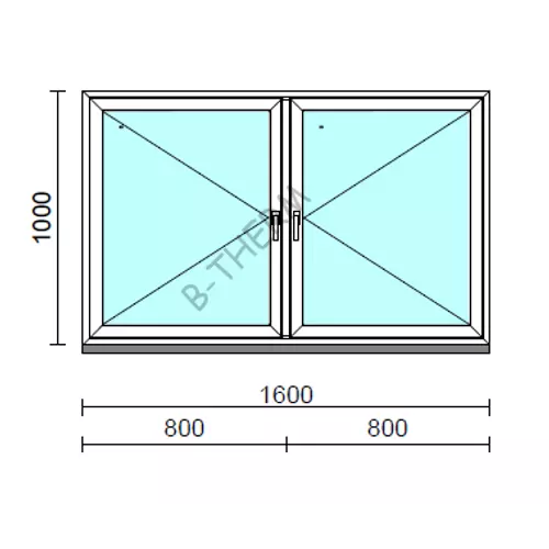 TO Ny-Ny ablak.  160x100 cm (Rendelhető méretek: szélesség 155-164 cm, magasság 95-104 cm.) Deluxe A85 profilból