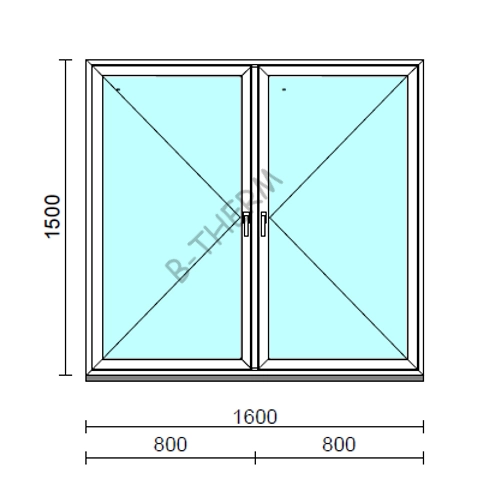 TO Ny-Ny ablak.  160x150 cm (Rendelhető méretek: szélesség 155-164 cm, magasság 145-154 cm.) Deluxe A85 profilból