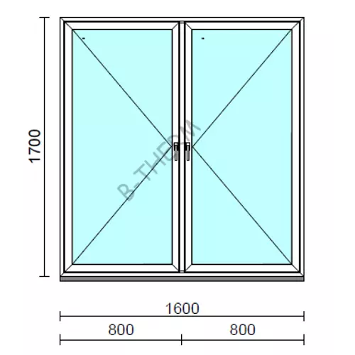 TO Ny-Ny ablak.  160x170 cm (Rendelhető méretek: szélesség 155-164 cm, magasság 165-174 cm.) Deluxe A85 profilból