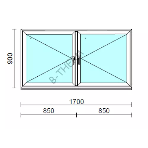 TO Ny-Ny ablak.  170x 90 cm (Rendelhető méretek: szélesség 165-174 cm, magasság 85-94 cm.)  New Balance 85 profilból