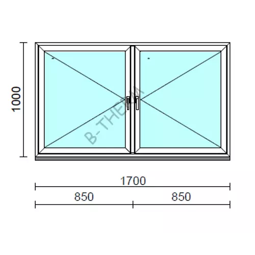 TO Ny-Ny ablak.  170x100 cm (Rendelhető méretek: szélesség 165-174 cm, magasság 95-104 cm.) Deluxe A85 profilból
