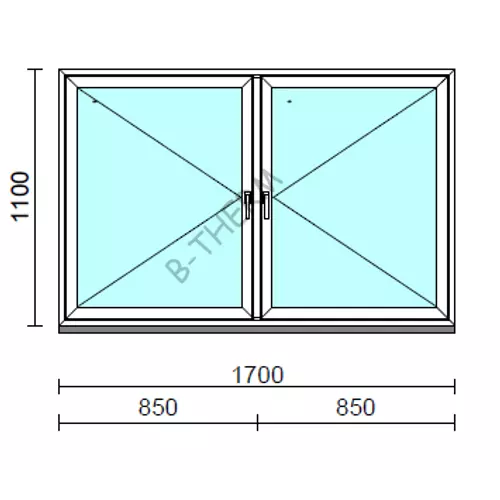 TO Ny-Ny ablak.  170x110 cm (Rendelhető méretek: szélesség 165-174 cm, magasság 105-114 cm.)  New Balance 85 profilból