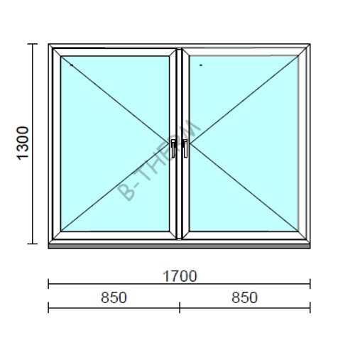 TO Ny-Ny ablak.  170x130 cm (Rendelhető méretek: szélesség 165-174 cm, magasság 125-134 cm.) Deluxe A85 profilból