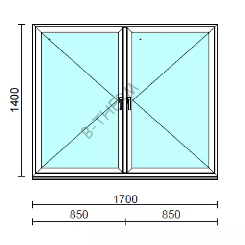 TO Ny-Ny ablak.  170x140 cm (Rendelhető méretek: szélesség 165-174 cm, magasság 135-144 cm.)  New Balance 85 profilból