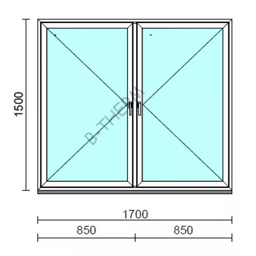 TO Ny-Ny ablak.  170x150 cm (Rendelhető méretek: szélesség 165-174 cm, magasság 145-154 cm.)  New Balance 85 profilból
