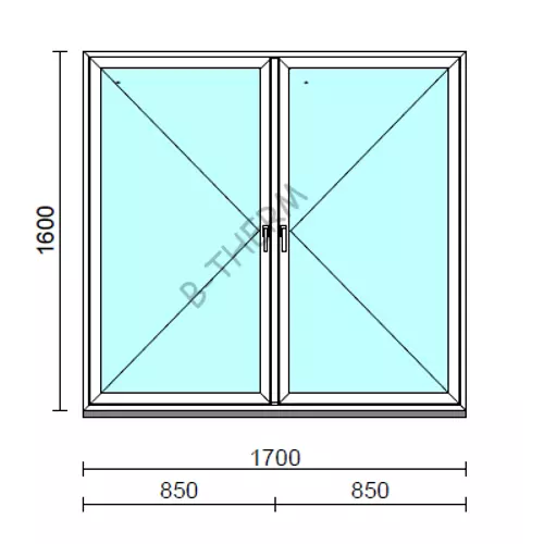 TO Ny-Ny ablak.  170x160 cm (Rendelhető méretek: szélesség 165-174 cm, magasság 155-164 cm.) Deluxe A85 profilból
