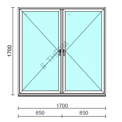 TO Ny-Ny ablak.  170x170 cm (Rendelhető méretek: szélesség 165-174 cm, magasság 165-174 cm.) Deluxe A85 profilból
