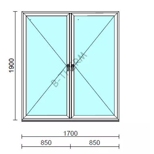TO Ny-Ny ablak.  170x190 cm (Rendelhető méretek: szélesség 165-174 cm, magasság 185-190 cm.)  New Balance 85 profilból