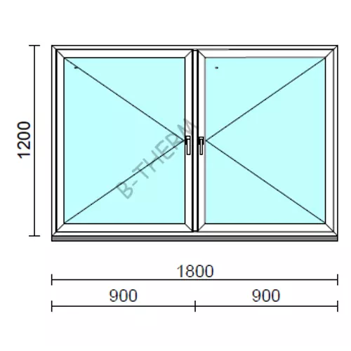 TO Ny-Ny ablak.  180x120 cm (Rendelhető méretek: szélesség 175-180 cm, magasság 115-124 cm.) Deluxe A85 profilból