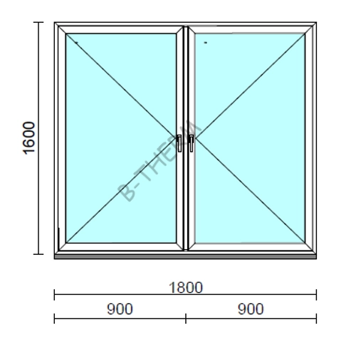 TO Ny-Ny ablak.  180x160 cm (Rendelhető méretek: szélesség 175-180 cm, magasság 155-164 cm.) Deluxe A85 profilból