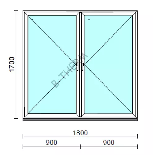 TO Ny-Ny ablak.  180x170 cm (Rendelhető méretek: szélesség 175-180 cm, magasság 165-174 cm.) Deluxe A85 profilból
