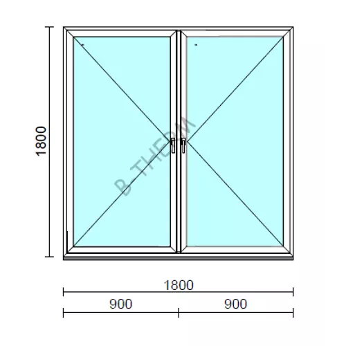 TO Ny-Ny ablak.  180x180 cm (Rendelhető méretek: szélesség 175-180 cm, magasság 175-184 cm.) Deluxe A85 profilból
