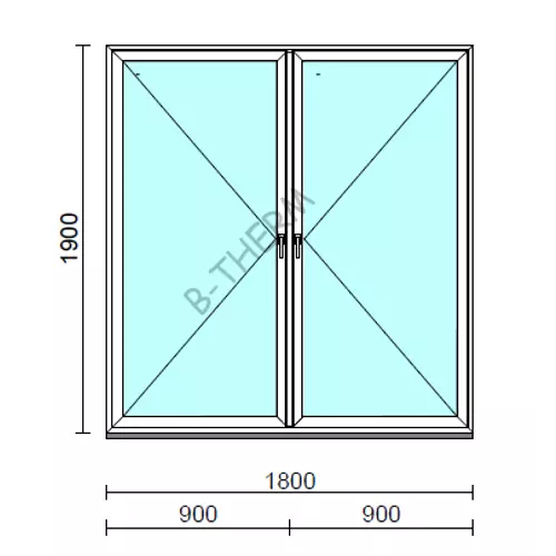 TO Ny-Ny ablak.  180x190 cm (Rendelhető méretek: szélesség 175-180 cm, magasság 185-190 cm.) Deluxe A85 profilból