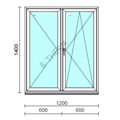 VSZ Ny-Bny ablak.  120x140 cm (Rendelhető méretek: szélesség 120-124 cm, magasság 135-144 cm.)  New Balance 85 profilból