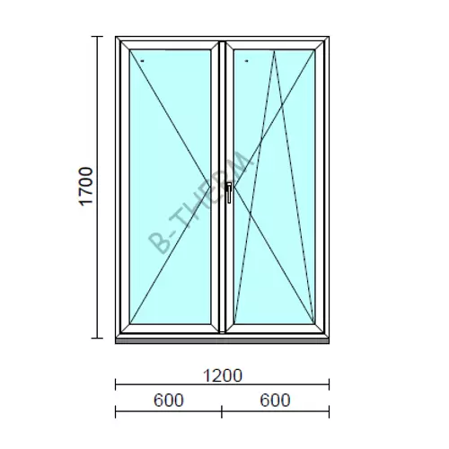 VSZ Ny-Bny ablak.  120x170 cm (Rendelhető méretek: szélesség 120-124 cm, magasság 165-174 cm.)   Green 76 profilból