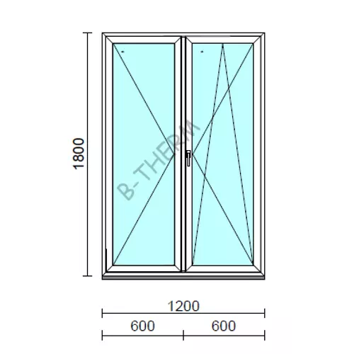 VSZ Ny-Bny ablak.  120x180 cm (Rendelhető méretek: szélesség 120-124 cm, magasság 175-184 cm.)   Green 76 profilból