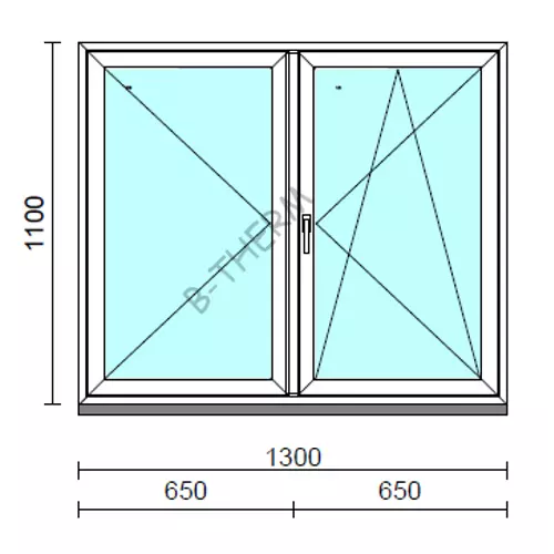 VSZ Ny-Bny ablak.  130x110 cm (Rendelhető méretek: szélesség 125-134 cm, magasság 105-114 cm.)  New Balance 85 profilból