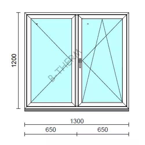 VSZ Ny-Bny ablak.  130x120 cm (Rendelhető méretek: szélesség 125-134 cm, magasság 115-124 cm.)  New Balance 85 profilból