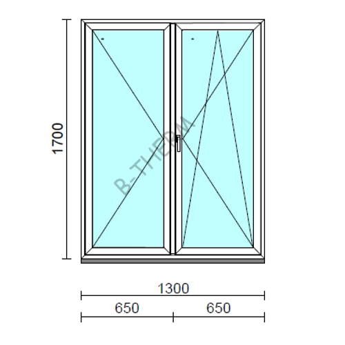 VSZ Ny-Bny ablak.  130x170 cm (Rendelhető méretek: szélesség 125-134 cm, magasság 165-174 cm.)   Green 76 profilból