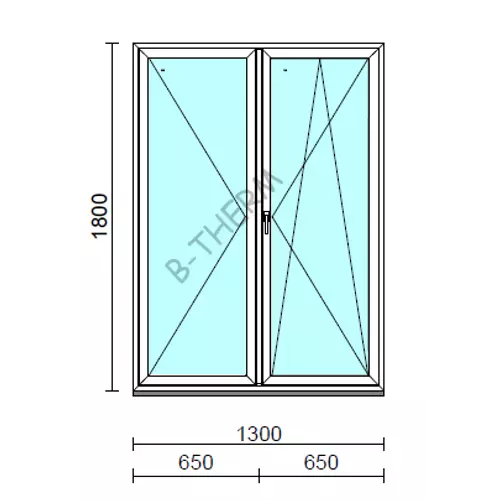 VSZ Ny-Bny ablak.  130x180 cm (Rendelhető méretek: szélesség 125-134 cm, magasság 175-184 cm.)   Green 76 profilból