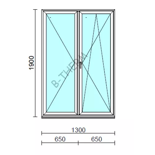 VSZ Ny-Bny ablak.  130x190 cm (Rendelhető méretek: szélesség 125-134 cm, magasság 185-190 cm.) Deluxe A85 profilból