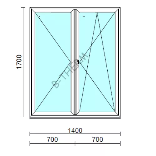 VSZ Ny-Bny ablak.  140x170 cm (Rendelhető méretek: szélesség 135-144 cm, magasság 165-174 cm.)  New Balance 85 profilból