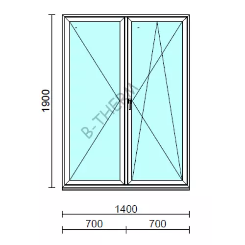 VSZ Ny-Bny ablak.  140x190 cm (Rendelhető méretek: szélesség 135-144 cm, magasság 185-190 cm.)  New Balance 85 profilból