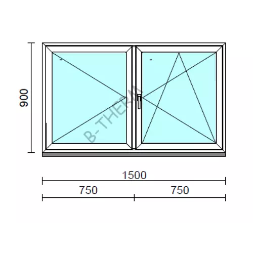 VSZ Ny-Bny ablak.  150x 90 cm (Rendelhető méretek: szélesség 145-154 cm, magasság 90-94 cm.)  New Balance 85 profilból