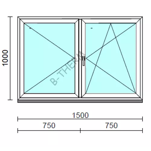 VSZ Ny-Bny ablak.  150x100 cm (Rendelhető méretek: szélesség 145-154 cm, magasság 95-104 cm.)  New Balance 85 profilból