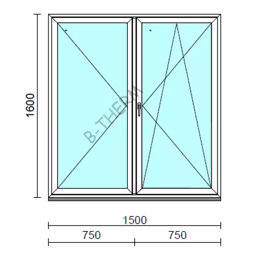 VSZ Ny-Bny ablak.  150x160 cm (Rendelhető méretek: szélesség 145-154 cm, magasság 155-164 cm.) Deluxe A85 profilból