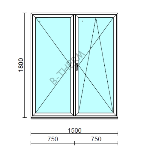 VSZ Ny-Bny ablak.  150x180 cm (Rendelhető méretek: szélesség 145-154 cm, magasság 175-184 cm.) Deluxe A85 profilból