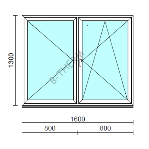 VSZ Ny-Bny ablak.  160x130 cm (Rendelhető méretek: szélesség 155-164 cm, magasság 125-134 cm.) Deluxe A85 profilból