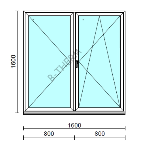 VSZ Ny-Bny ablak.  160x160 cm (Rendelhető méretek: szélesség 155-164 cm, magasság 155-164 cm.)  New Balance 85 profilból