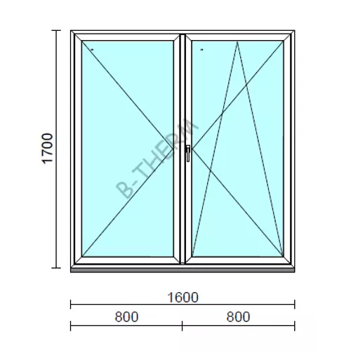VSZ Ny-Bny ablak.  160x170 cm (Rendelhető méretek: szélesség 155-164 cm, magasság 165-174 cm.) Deluxe A85 profilból