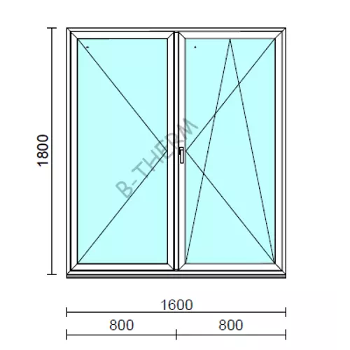 VSZ Ny-Bny ablak.  160x180 cm (Rendelhető méretek: szélesség 155-164 cm, magasság 175-184 cm.)   Green 76 profilból