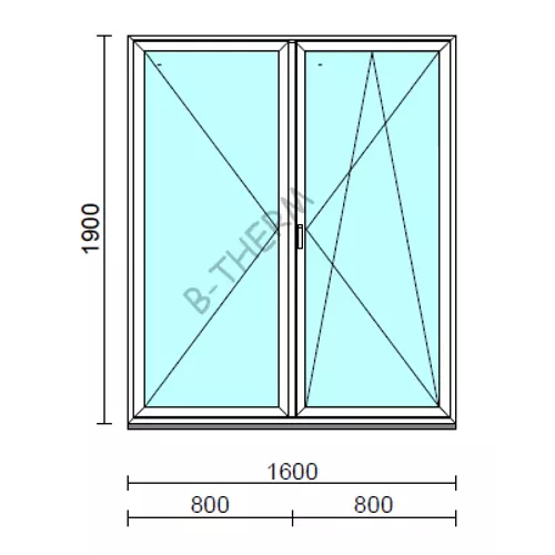 VSZ Ny-Bny ablak.  160x190 cm (Rendelhető méretek: szélesség 155-164 cm, magasság 185-190 cm.)   Green 76 profilból