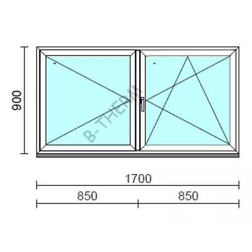 VSZ Ny-Bny ablak.  170x 90 cm (Rendelhető méretek: szélesség 165-174 cm, magasság 90-94 cm.)  New Balance 85 profilból