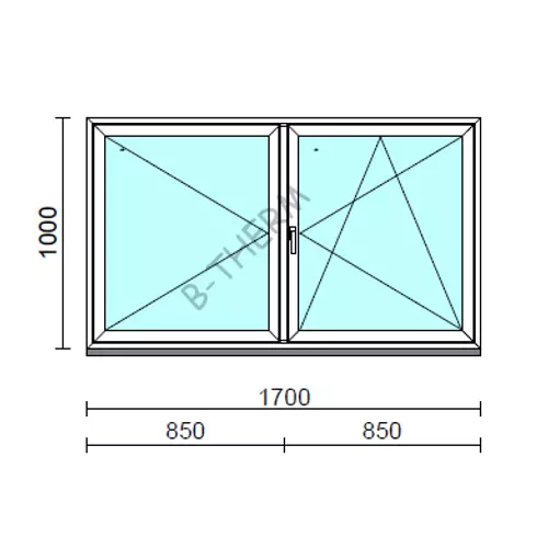 VSZ Ny-Bny ablak.  170x100 cm (Rendelhető méretek: szélesség 165-174 cm, magasság 95-104 cm.)   Green 76 profilból
